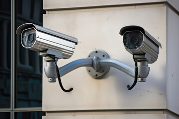security cameras on a wall