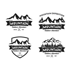 Camping logos and badges templates vector design elements