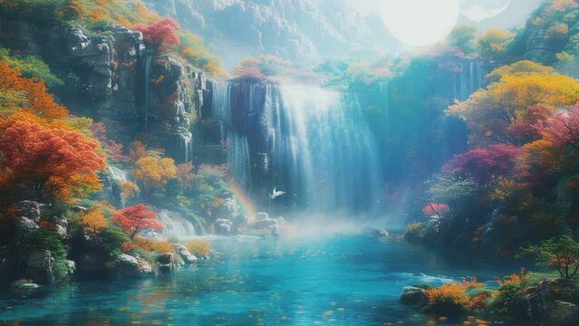 Waterfall that flows. seamless looping time-lapse animation video background