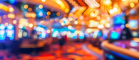 Fotobehang Blurred casino background in Las Vegas, Nevada. © AkuAku