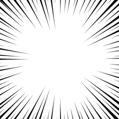 Comic book white and black radial lines background. Superhero action, explosion background, manga speed frame, illustration  © Nuy