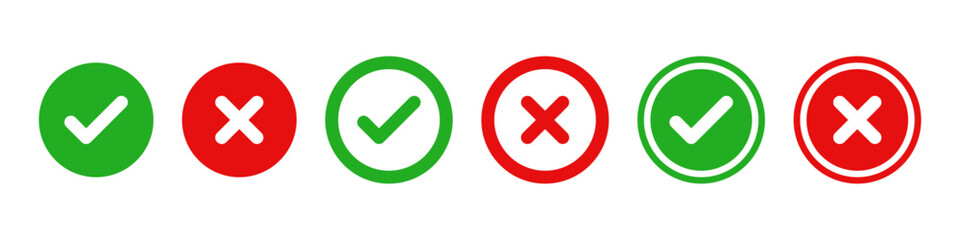 Check mark and cross mark icon set © ValGraphic