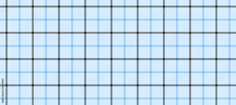 Poster Seamless blue windowpane pattern. Checkered plaid repeating background. Tattersall tartan texture print for textile, fabric. Repeated neutral check wallpaper. Vector blue grey backdrop