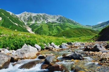 絶景の北アルプス 立山連峰　夏景色