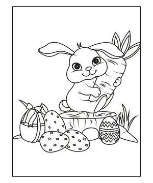 funny easter coloring page for kids