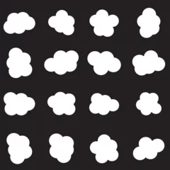 Fototapete  Blob shape organic set. Random white cube drops simple shapes. Pebble, inkblot, drops and stone silhouettes. Collection of paint liquid black blotch spot irregular form 4 3 © Dali