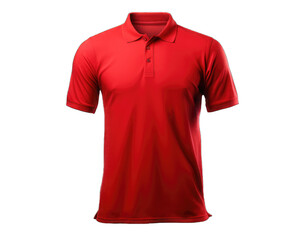 Red t shirt isolated on white png transparent background.