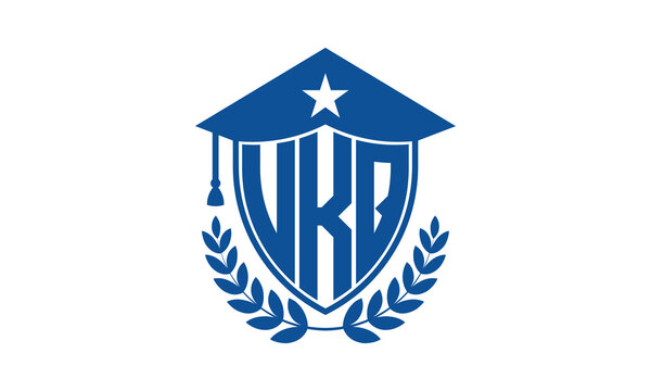 UKQ three letter iconic academic logo design vector template. monogram, abstract, school, college, university, graduation cap symbol logo, shield, model, institute, educational, coaching canter, tech