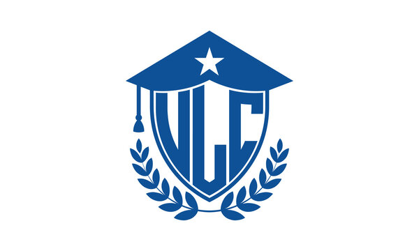 ULC three letter iconic academic logo design vector template. monogram, abstract, school, college, university, graduation cap symbol logo, shield, model, institute, educational, coaching canter, tech
