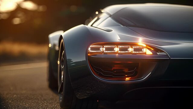 The signature squaredoff headlights of a British sports car a symbol of its sophisticated and refined heritage.