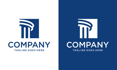 Creative square Pillar Logo Design for law firm, attorney or university