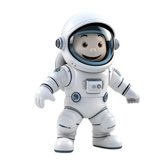3D Cartoon Style Spaceman Astronaut Logo Illustration No Background Perfect for Print on Demand