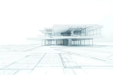 Architectural concept of a modern house in a sketch style. vision of a dream home design. AI