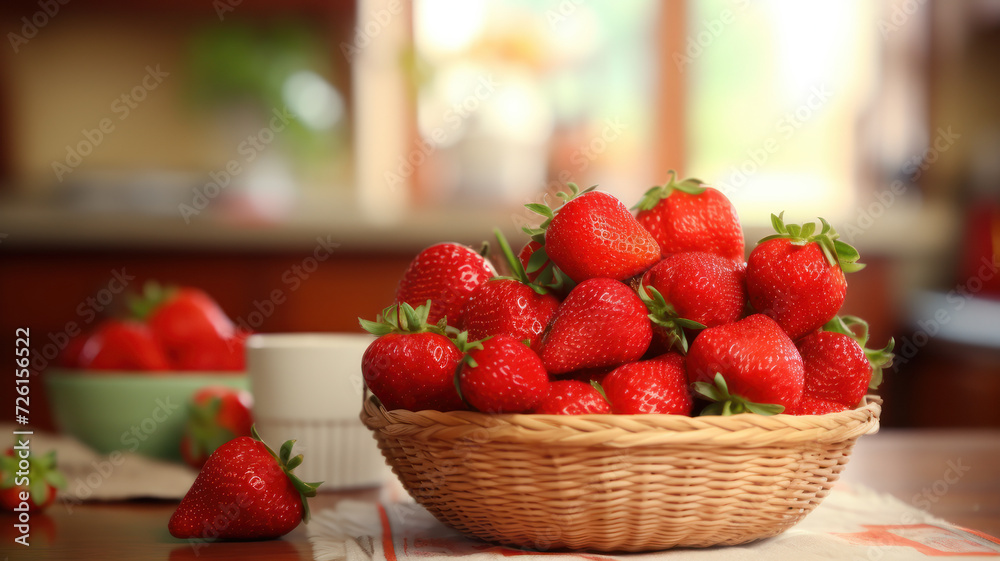 Wall mural fresh strawberry  fruit