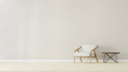 3d render simple interior with empty wall