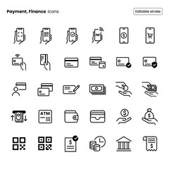 Payment, Finance Icon Set	
 - obrazy, fototapety, plakaty