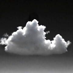 White cloud isolated on black background, background or texture use