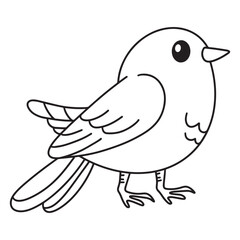 Line art of sparrow or finch, bird cartoon vector