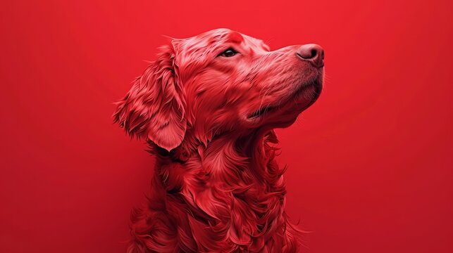赤い犬のポートレート,Generative AI AI画像