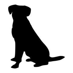 silhouette of a black dog standing
