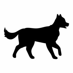 silhouette of a black dog standing