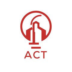 ACT Letter logo design template vector. ACT Business abstract connection vector logo. ACT icon circle logotype.
