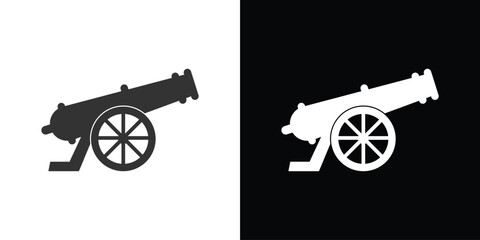 cannon vector on black and white - obrazy, fototapety, plakaty