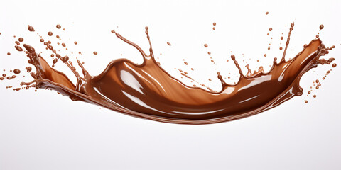 Delicious chocolate splash on isolated white background