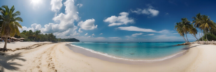 Fototapeta na wymiar Panoramic view of a beach