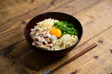 納豆醤油うどん
