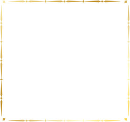 gold vintage square frame transparent background