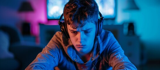 Upset white teenager after video game loss.