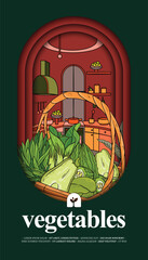 Modern vegetables design illustration idea template