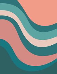  Foliage line art drawing with abstract shape background.