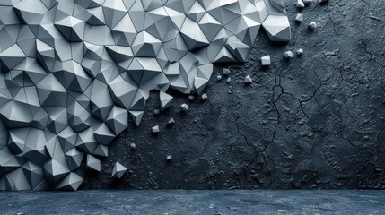 Abstract 3d render of geometric background with polygonal shapes. - Generative AI