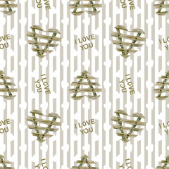 Beautiful seamless pattern with hearts for Valentine's Day. It can be used as a background template for wallpaper, printing on fabrics, wrapping paper.	