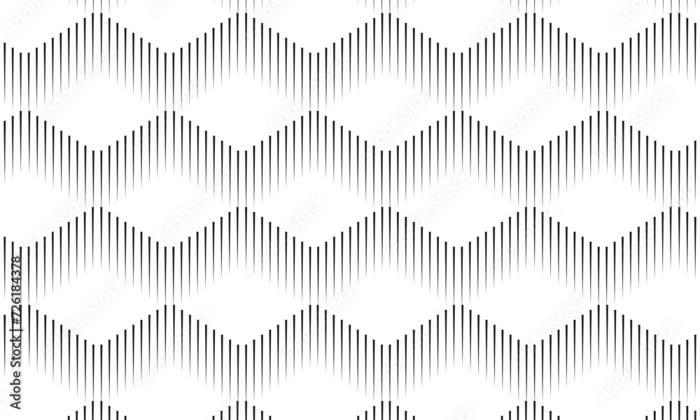 Aufkleber abstract monochrome repeatable minimal flowing line pattern.