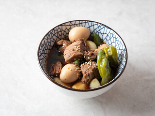 jangjorim, beef boiled down in soy sauce	