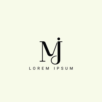 Alphabet MJ and JM illustration monogram vector logo template