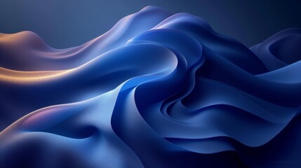 Abstract blue wavy background. 3d rendering, 3d illustration. - Generative AI