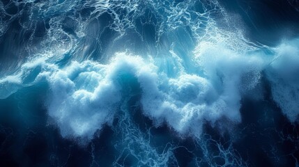 Fototapeta premium Abstract blue background with stormy clouds. Fantasy fractal texture. 3D rendering. - Generative AI