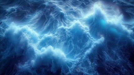 Obraz premium Blue abstract fractal background. Design element for brochure, advertisements, presentation, web and other graphic designer works. Digital collage. - Generative AI