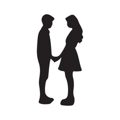 Silhouettes of Romantic Loving Couples