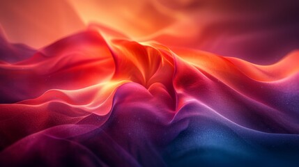Obraz premium 3d rendering of abstract wavy fabric background in red and blue colors - Generative AI