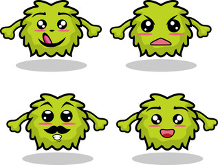 Set of vintage groovy characters and elements for poster of sticker design.