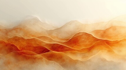 Abstract orange watercolor background. illustration. Can be used as a greeting card. - Generative AI