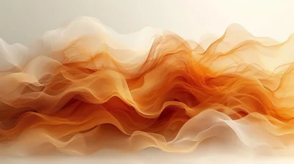 Foto op Plexiglas abstract orange background with smooth wavy lines. vector illustration. - Generative AI © AlexandraRooss