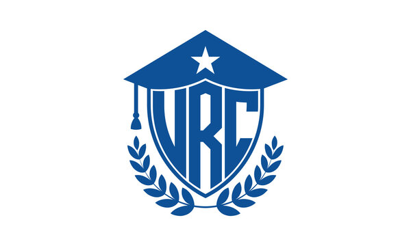 URC three letter iconic academic logo design vector template. monogram, abstract, school, college, university, graduation cap symbol logo, shield, model, institute, educational, coaching canter, tech