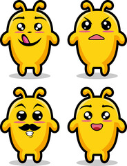 Set of vintage groovy characters and elements for poster of sticker design.