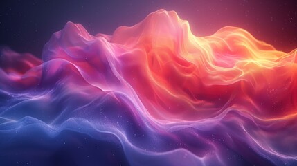 Fototapeta premium Abstract colorful background with flowing particles. 3d rendering, 3d illustration. - Generative AI
